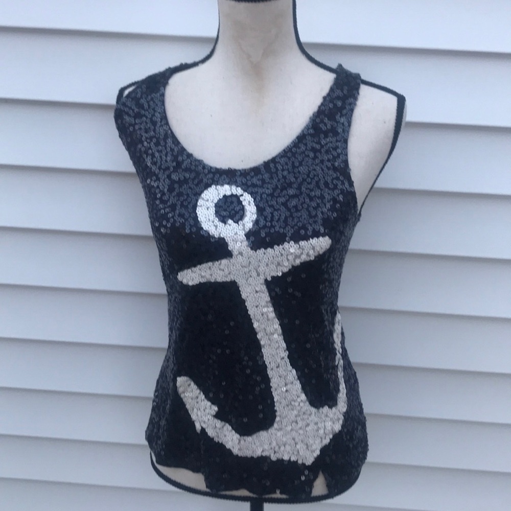 J crew amazing Anchor top all sequins. Size XS